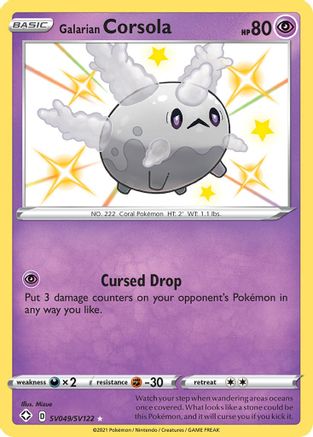 Galarian Corsola (SV049) Holofoil - Shining Fates Shiny Vault