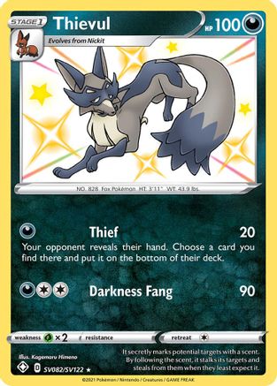 Thievul (SV082) Holofoil - Shining Fates Shiny Vault