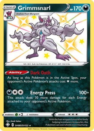 Grimmsnarl (SV085) Holofoil - Shining Fates Shiny Vault