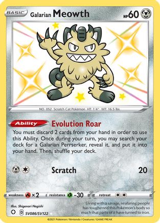 Galarian Meowth (SV086) Holofoil - Shining Fates Shiny Vault