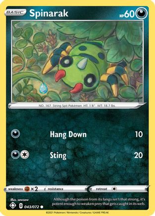 Spinarak (043/072) [Sword & Shield: Shining Fates] Reverse Holofoil