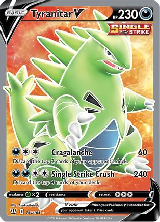 Tyranitar V (154/163) [Sword & Shield: Battle Styles] | Silver Goblin