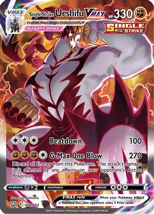 Single Strike Urshifu VMAX (Alternate Art Secret) (168) Holofoil - SWSH05 Battle Styles