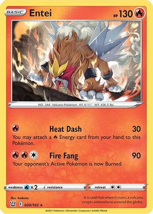 Entei (20) Reverse Holofoil - Battle Styles
