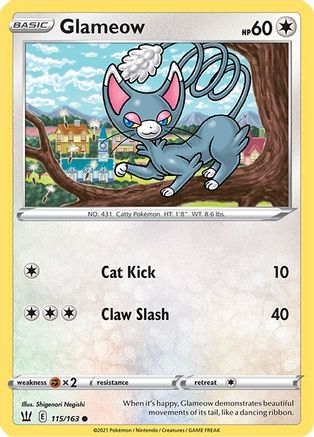 Glameow (115) Reverse Holofoil - Battle Styles