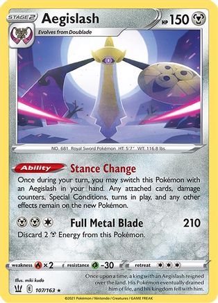 Aegislash (107/163) (107/163) [Sword & Shield: Battle Styles] Reverse Holofoil