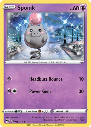 Spoink (055/163) [Sword & Shield: Battle Styles] | Silver Goblin