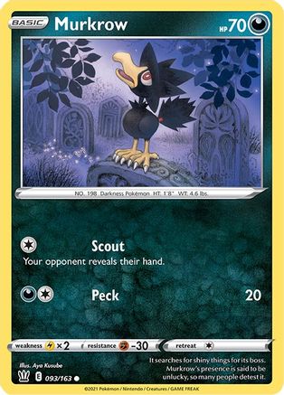 Murkrow (093/163) [Sword & Shield: Battle Styles] | Silver Goblin