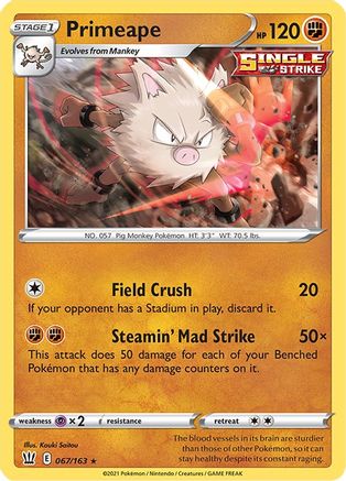 Primeape (67) Reverse Holofoil - Battle Styles