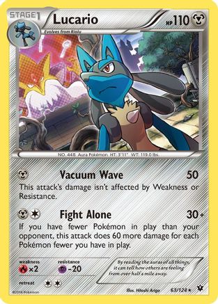 Lucario (63/124) (Cosmos Holo) [XY: Fates Collide] | Silver Goblin