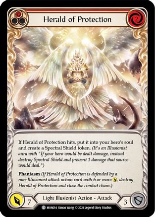 Herald of Protection (Red) (MON014) Unlimited Edition Rainbow Foil - Monarch