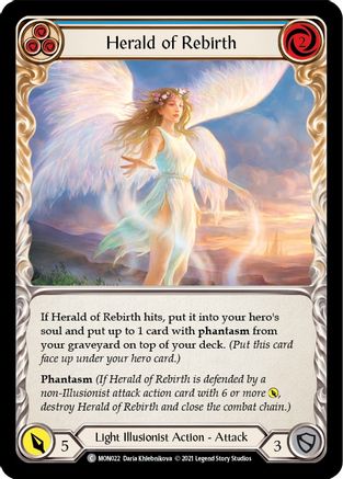 Herald of Rebirth (Blue) (MON022) Unlimited Edition Rainbow Foil - Monarch