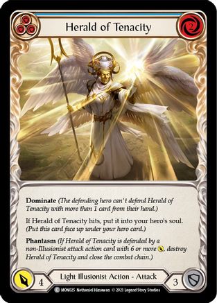 Herald of Tenacity (Blue) (MON025) (Unlimited Edition) Rainbow Foil - Monarch