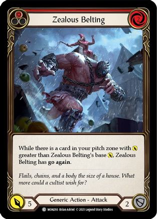 Zealous Belting (Red) Unlimited Edition Rainbow Foil (MON293) - Monarch