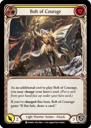 Bolt of Courage (Yellow) (MON043) 1st Edition Rainbow Foil - Monarch