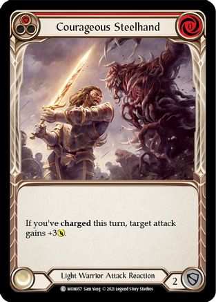 Courageous Steelhand (Red) (MON057) (Unlimited Edition) Rainbow Foil - Monarch
