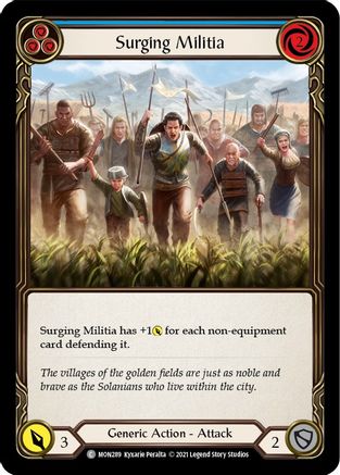 Surging Militia (Blue) (MON289) (1st Edition) Rainbow Foil - Monarch
