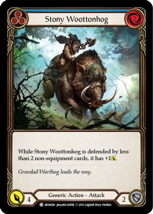 Stony Woottonhog (Blue) 1st Edition Rainbow Foil (MON286) - Monarch | Silver Goblin