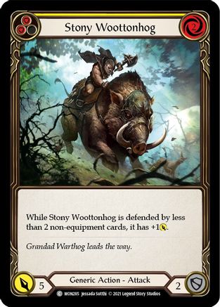 Stony Woottonhog (Yellow) 1st Edition Rainbow Foil (MON285) - Monarch