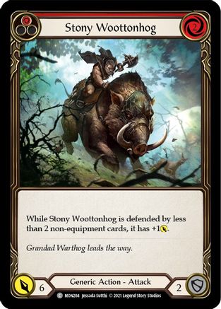 Stony Woottonhog (Red) (MON284) - Monarch 1st Edition Rainbow Foil | Silver Goblin