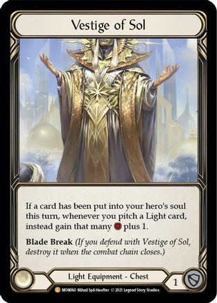 Vestige of Sol Unlimited Edition Rainbow Foil (MON060) - Monarch