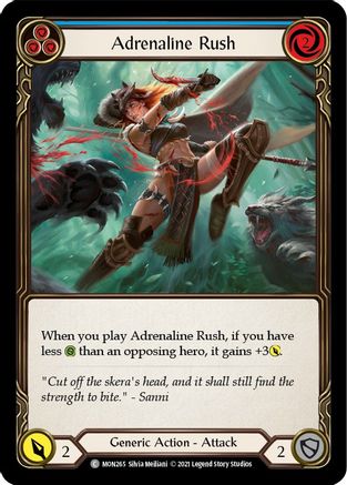 Adrenaline Rush (Blue) (MON265) (Unlimited Edition) Rainbow Foil - Monarch
