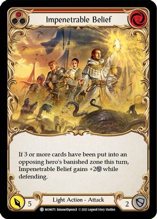 Impenetrable Belief (Red) (MON075) (Unlimited Edition) Rainbow Foil - Monarch