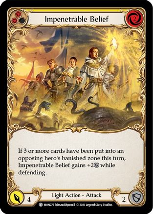 Impenetrable Belief (Yellow) (MON076) - Monarch Unlimited Edition | Silver Goblin