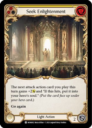 Seek Enlightenment (Yellow) (MON082) Unlimited Edition Rainbow Foil - Monarch