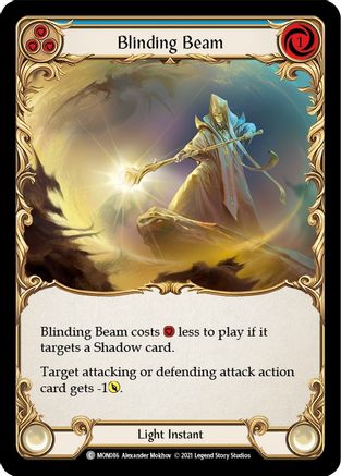 Blinding Beam (Blue) 1st Edition Rainbow Foil (MON086) - Monarch