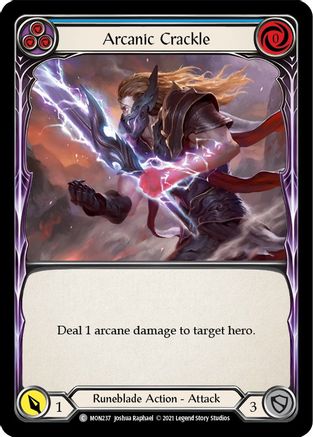 Arcanic Crackle (Blue) 1st Edition Rainbow Foil (MON237) - Monarch