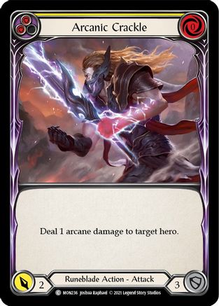 Arcanic Crackle (Yellow) (MON236) (1st Edition) Rainbow Foil - Monarch