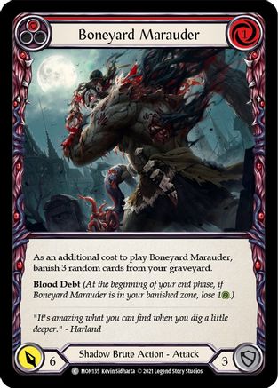 Boneyard Marauder (Red) (MON135) 1st Edition Rainbow Foil - Monarch