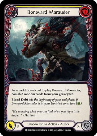 Boneyard Marauder (Yellow) (MON136) (Unlimited Edition) Rainbow Foil - Monarch
