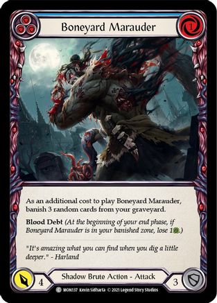 Boneyard Marauder (Blue) (MON137) (Unlimited Edition) Rainbow Foil - Monarch