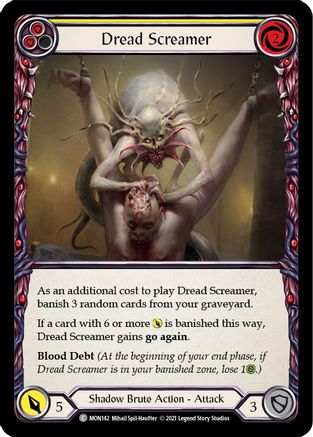 Dread Screamer (Yellow) (MON142) - Monarch Unlimited Edition Rainbow Foil | Silver Goblin