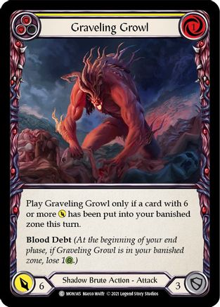 Graveling Growl (Yellow) (MON145) (1st Edition) Rainbow Foil - Monarch