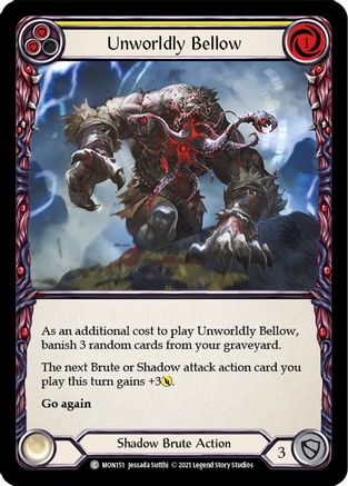 Unworldly Bellow (Yellow) (MON151) 1st Edition Rainbow Foil - Monarch