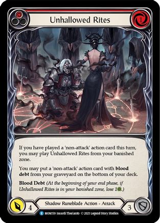 Unhallowed Rites (Red) (MON159) Unlimited Edition  - Monarch