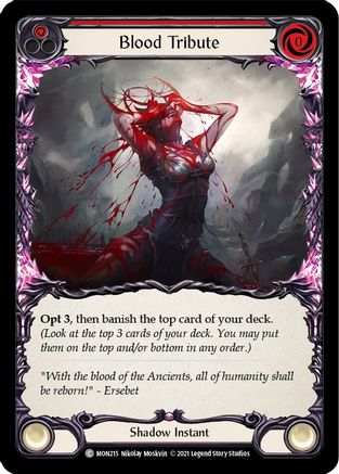 Blood Tribute (Red) (MON215) - Monarch Unlimited Edition Rainbow Foil | Silver Goblin