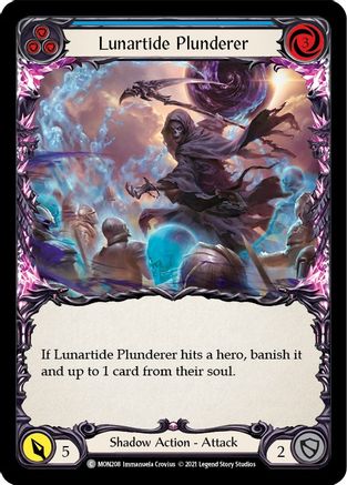 Lunartide Plunderer (Blue) (MON208) 1st Edition Rainbow Foil - Monarch