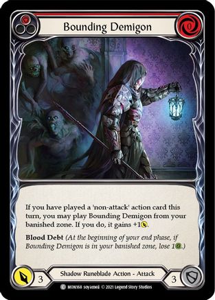 Bounding Demigon (Red) (MON168) (1st Edition) Rainbow Foil - Monarch