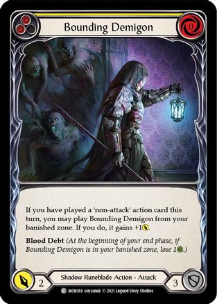 Bounding Demigon (Yellow) (MON169) 1st Edition Rainbow Foil - Monarch