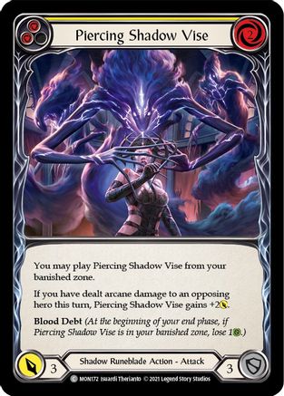 Piercing Shadow Vise (Yellow) (MON172) 1st Edition Rainbow Foil - Monarch