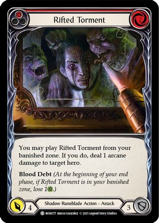 Rifted Torment (Red) (MON177) 1st Edition Rainbow Foil - Monarch