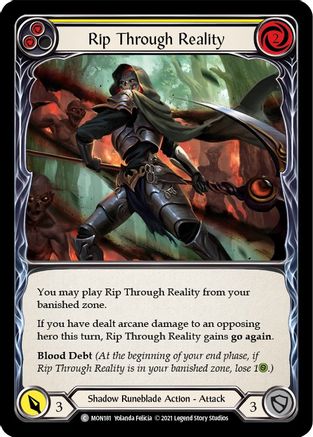 Rip Through Reality (Yellow) (MON181) (1st Edition) Rainbow Foil - Monarch