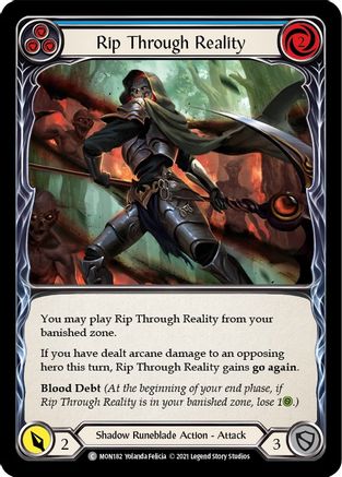 Rip Through Reality (Blue) 1st Edition Rainbow Foil (MON182) - Monarch | Silver Goblin