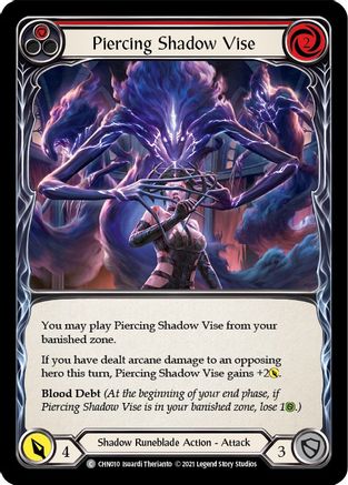 Piercing Shadow Vise (Red)  (CHN010) - Blitz Deck: Monarch - Chane | Silver Goblin