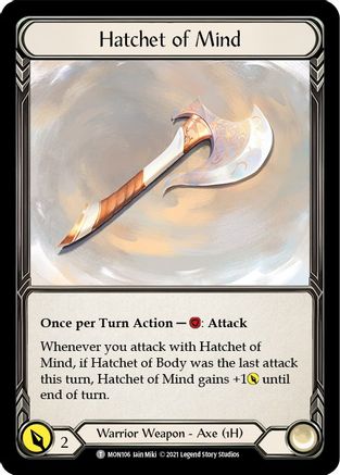 Hatchet of Mind // Spectral Shield (MON106) Unlimited Edition  - Monarch