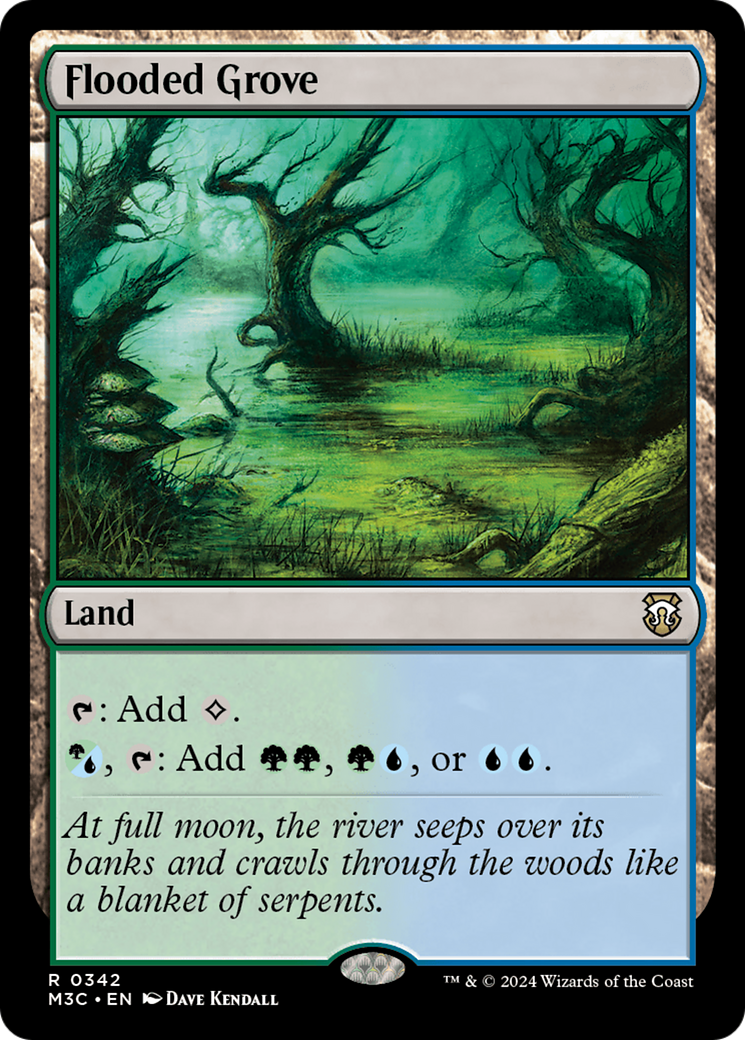 Flooded Grove (Ripple Foil) [Modern Horizons 3 Commander] | Silver Goblin